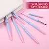 6 Pcs Nail Art Clean Up Brushes Flat/Oval/Angled Gel Nail Brushes Gradient Handle Brush for Cleaning Polish Mistake on the Cuticles Nail Art Design