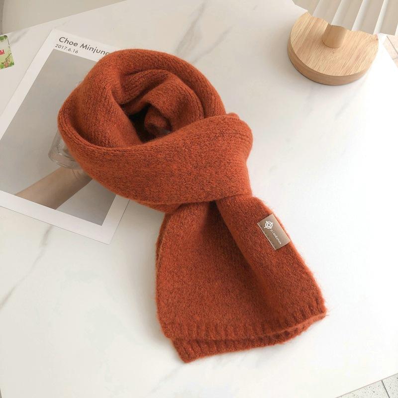 Eșarfă tricotată pentru femei, de culoare solidă, lână, toamnă, iarnă, eșarfe calde, design simplu, șal de cașmir moale îngroșat