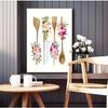 Pittura Parete Immagine Poster Decorazione Casa Floreale Utensile da Cucina Stampa Arte da Parete Cucina Decorazione Legno Utensile Arte Tela