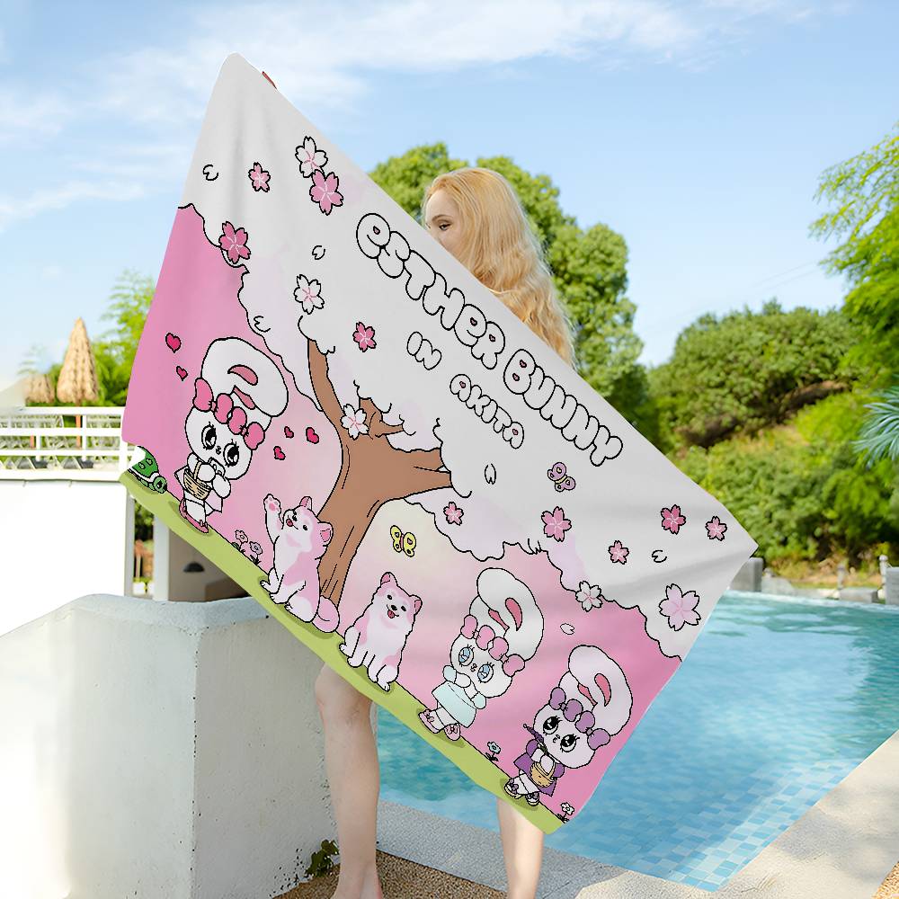 Esther-Bunny Room Big Microfiber Beach Towels Quick Dry Towel Sand Beach Towels Pool Towel For Travel Swim Pool Yoga