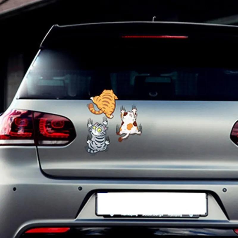 3pcs Climbing Cats Pet Cat Car Stickers Animal Styling Funny Decoration DIY Vehicle Body Creative Decals Decor Auto Accessories