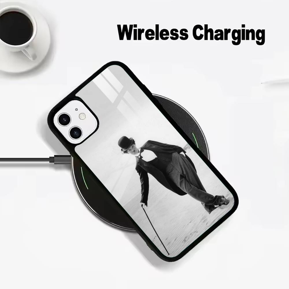 C-Charlie Chaplin Phone Case For IPhone17 16 15 14 13 12 11 Pro Max 16/15/14Plus Wireless Charger Cover Funda