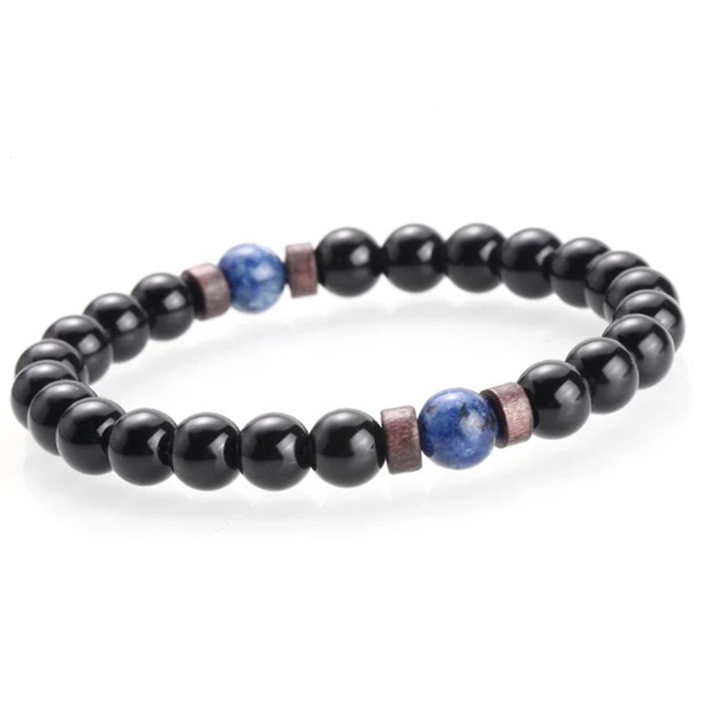 Men's Bracelet Natural Volcanic Stone Moon Diffuser Lava Beads For Essential Oils