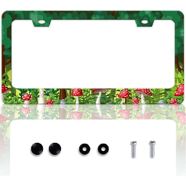 Black Cat License Plate Frame Pet Animal License Plate Holder Personalise Stainless Steel Funny Design Compatible With Standard License Plate Frames