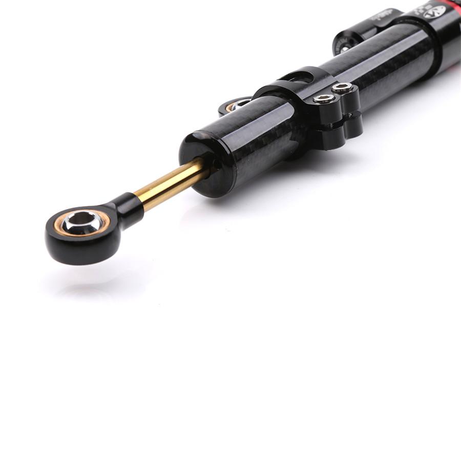 13.5'' Motorcycle Carbon Fiber Black Steering Damper Stabilizer Top Installation