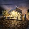 Flexible Silicone Mold Nativity House Decoration Making Mould Temperature Resistant Gypsum Mould for Desk Ornament