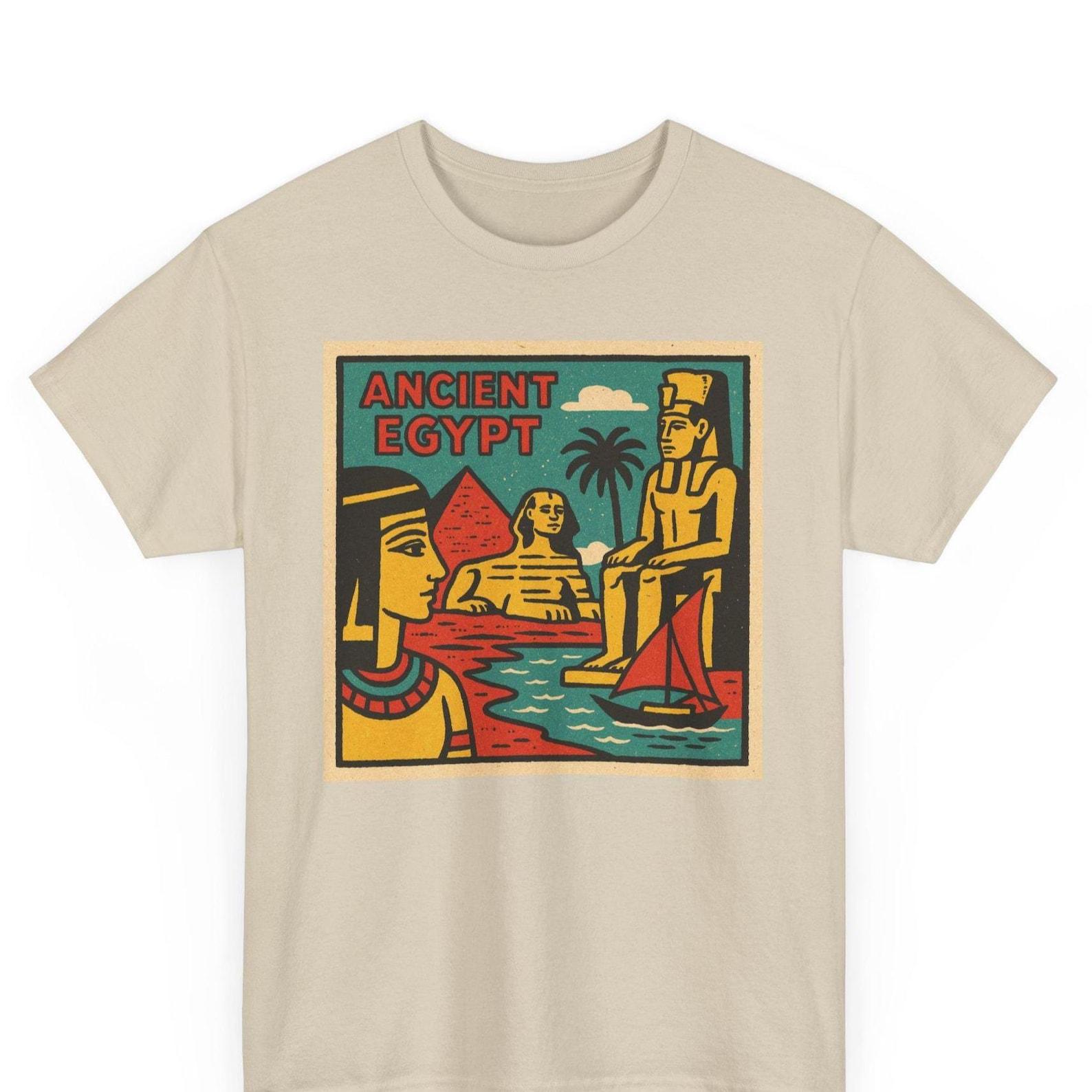 Ancient Egypt Comic T-Shirt: Retro Pharaohs & Pyramids Graphic Tee XL