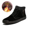Fashion Brand Winter Warm Men Snow Boots High Quality Cow Suede Man Ankle Boots Fur Men Shoes Plush Autumn Basic Drive Boots Big Size 48