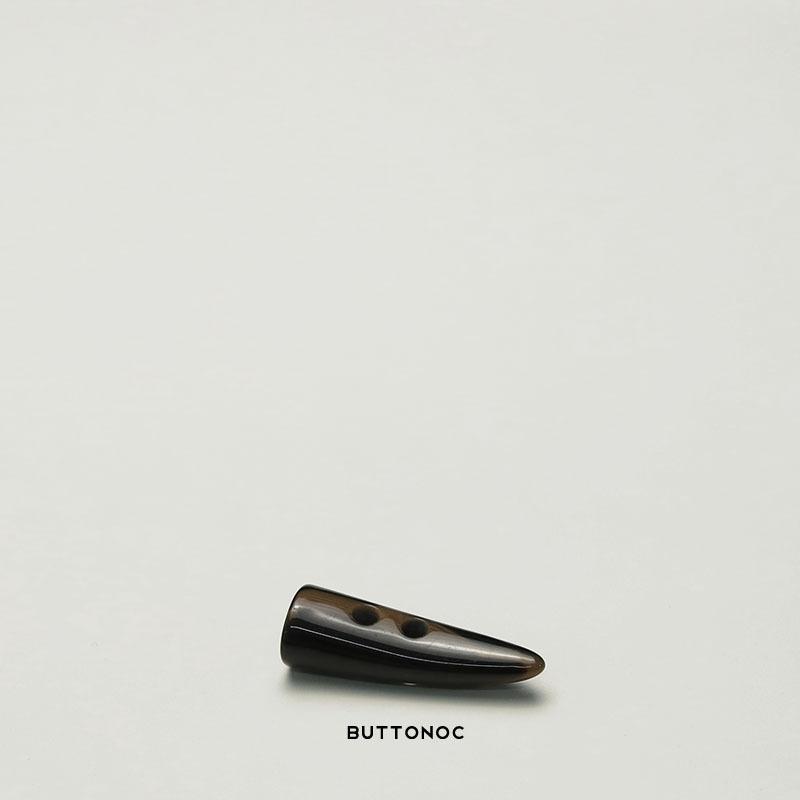 Two-Eyed Horn Tip Resin Button Double-Sided Nylon Trench Coat Single-Headed Tip Coat Suit Decorative Lock Rope Button