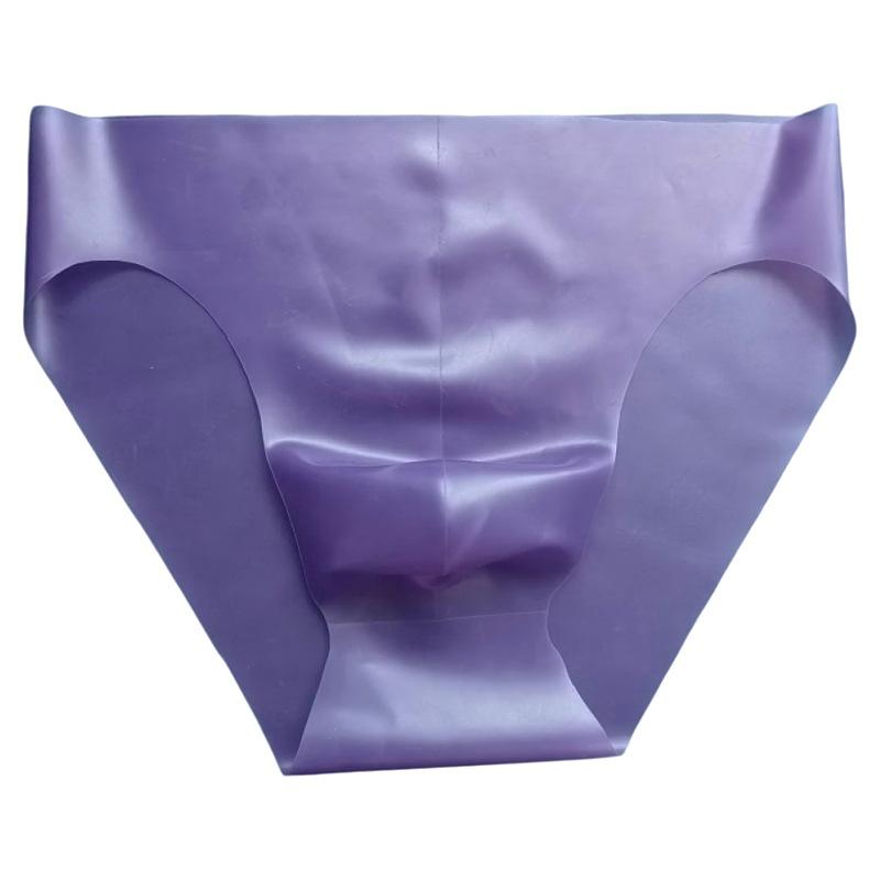 Mens Sexy Latex Underpants Seamless Underwear Scrotum Bulge Pouch Briefs See-Through Safety Panties Breath Underpants Nightclub