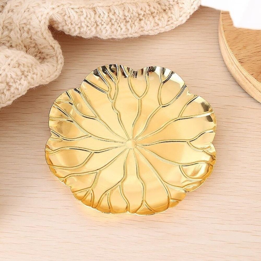 Multi-purpose 10/15/20cm Fruit Plate European Style Golden Dishes Tray Retro Display Tray Home Decor