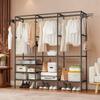 Household Coat Stand Double-Row Floor Hanger Durable Storage Wardrobe  Bedroom Floor