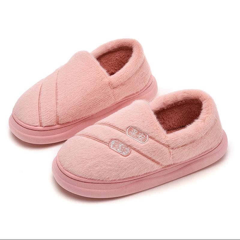 Qida Shun Autumn and Winter Couple Cotton Slippers New, Indoor and Outdoor Plush Bag Heel Thickened Warm Cotton Mop Cotton Shoes