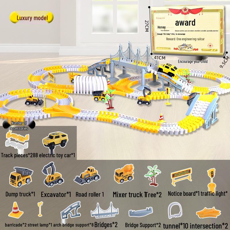 DIY Electric Track Toy: Children's Construction Vehicle & Excavator Set