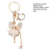 Flower Fairy Keychain Rhinestone Butterfly Wings Fairy Charm Cute Sparkly Keychain Bag Charm Gift for Women Girls