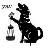 Solar Powered Garden Lights Black Cat Lantern, Stake Light, Waterproof Gnome Frog Retro Style Courtyard Decor Statue, Outdoor Lamp for Front