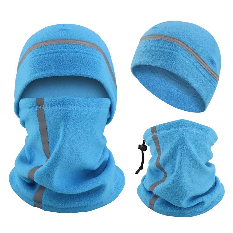 Reflective Warm Hat & Scarf Set for Autumn/Winter Cycling - Night Riding Cold Protection with Mask