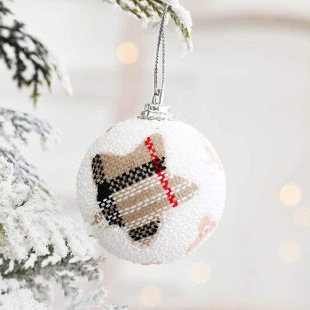 6pcs Creative Christmas Tree Pendant 6cm Hanging Ornament Christmas Foam Ball  Shopping Mall Scene