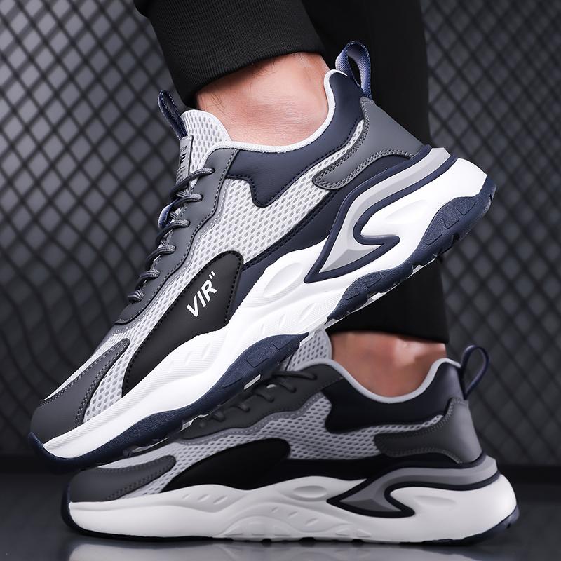 Men Multi Variant Sport Sneakers Mesh PU and Fleece Lined Shoes Sizes 38-46 for Walking Travel Training Commuting and Daily Wear
