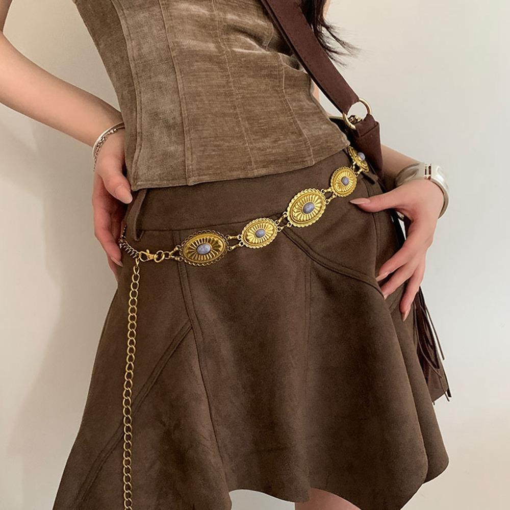 Flower Bohemian Style Waistband Jeans Decor Ethnic Style Belt Metal Waist Chain  Beach Accessories