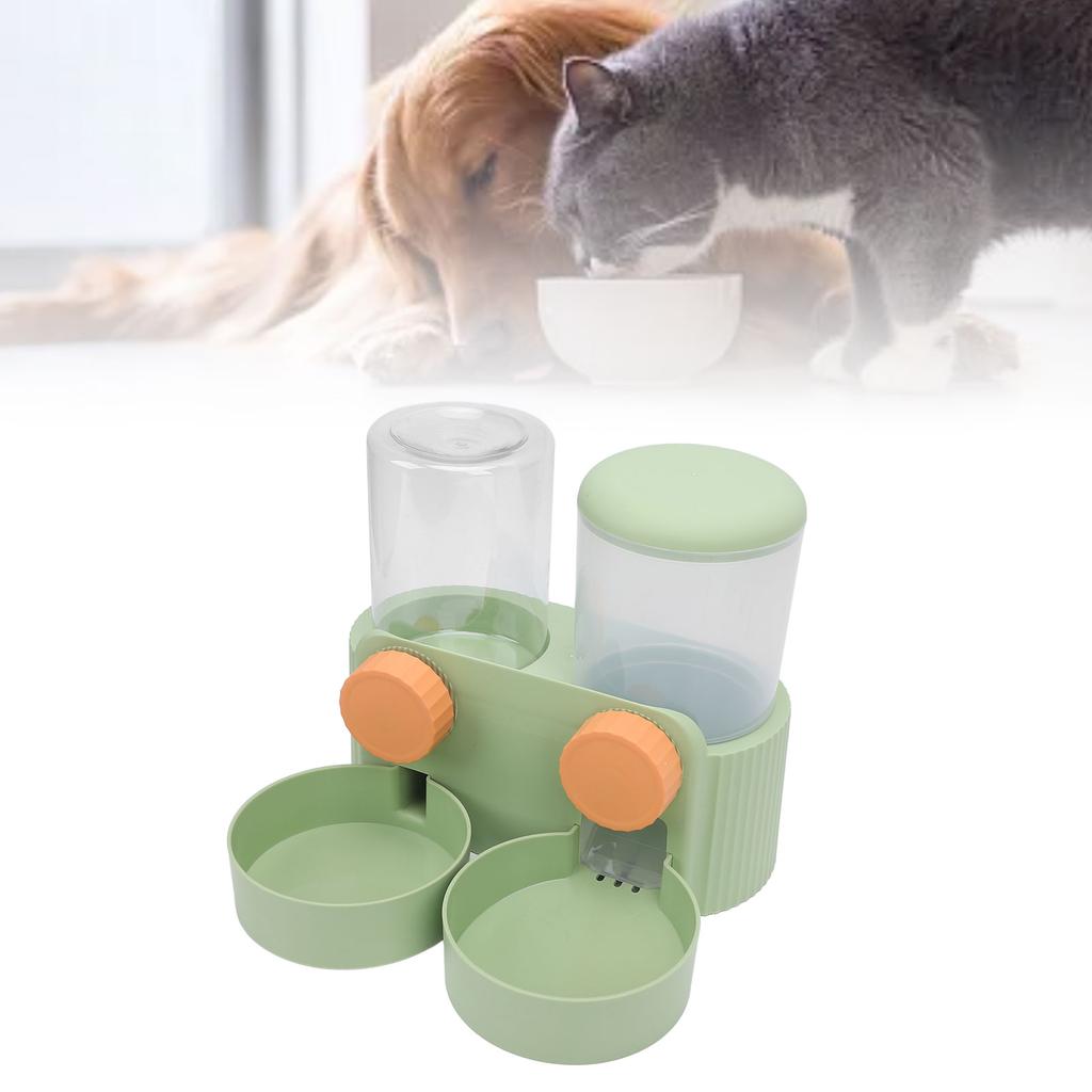 Pet Food Bowl Water Bottle Dispenser Multifunctional Hanging Automatic Self Feeding and Waterer Set for Dogs Cats