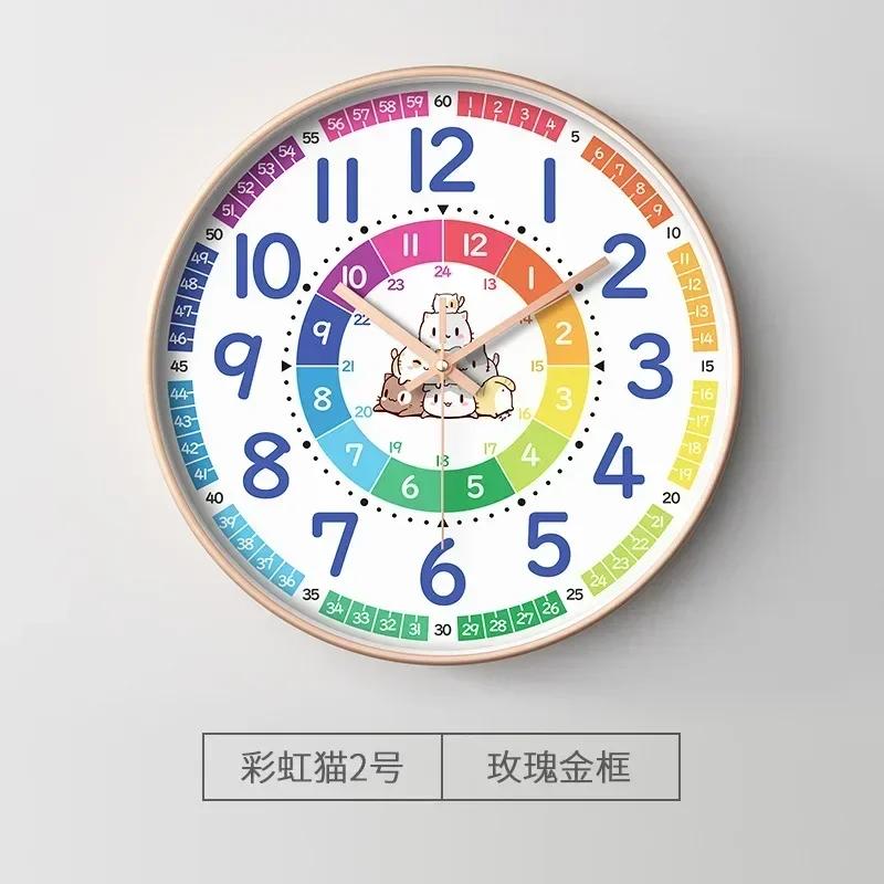 Neue 8 Zoll Runde Wanduhr Modernes Design Leise Zeitmesser Für Kinder Wohnzimmer Schlafzimmer Lernuhren Dekorationszubehör