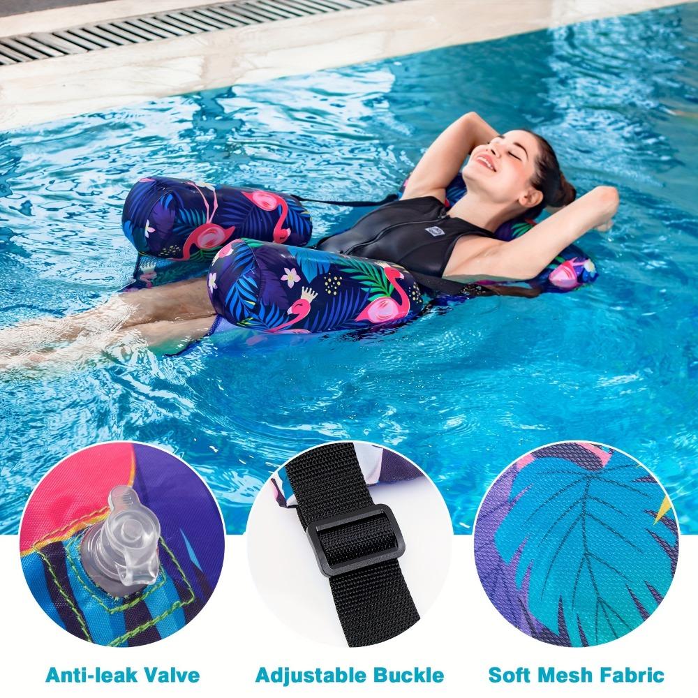 1 Stück schwimmender Poolstuhl, aufblasbarer schwimmender Poolstuhl, Sommer-Loungesessel, schwimmende Pool-Hängematte für den Swimmingpool-Strand