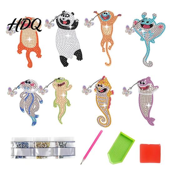 DIY Craft Kits for Adults Faux Diamond Art Bookmark Kit Halloween Book Marker Pumpkin And Ghost Pattern Animal Bird Page Crafting Kit Adults,