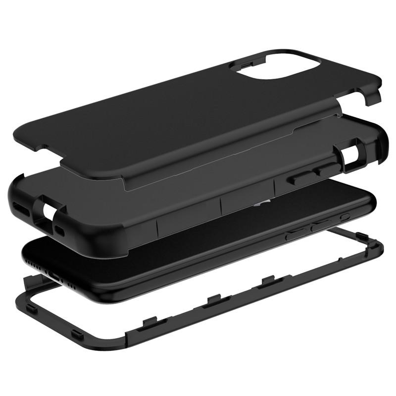 Husă pentru telefon Hybrid Armor 3 în 1 rezistentă la șocuri pentru Iphone 14 13 12 Pro 11pro Max Pc + silicon 360 Husă din spate cu protecție rezistentă