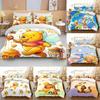 Set Biancheria da Letto per Bambini Winnie the Pooh in Flanella e Colori Vivaci per Decorazione Stanza Bambini