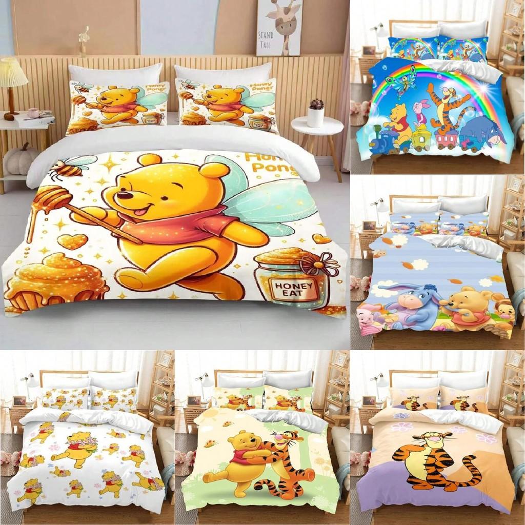 Set Biancheria da Letto per Bambini Winnie the Pooh in Flanella e Colori Vivaci per Decorazione Stanza Bambini