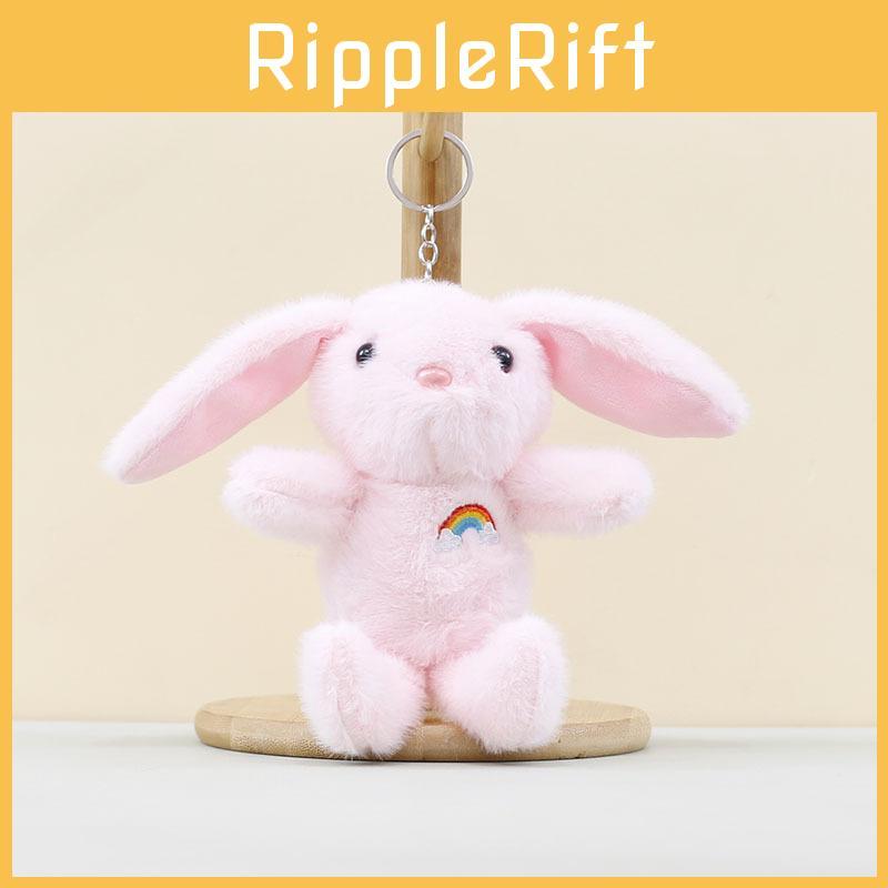 Eared Long Rainbow Rabbit Keyring Soft Stuffed Toy For Kids And Teens Pp Cotton