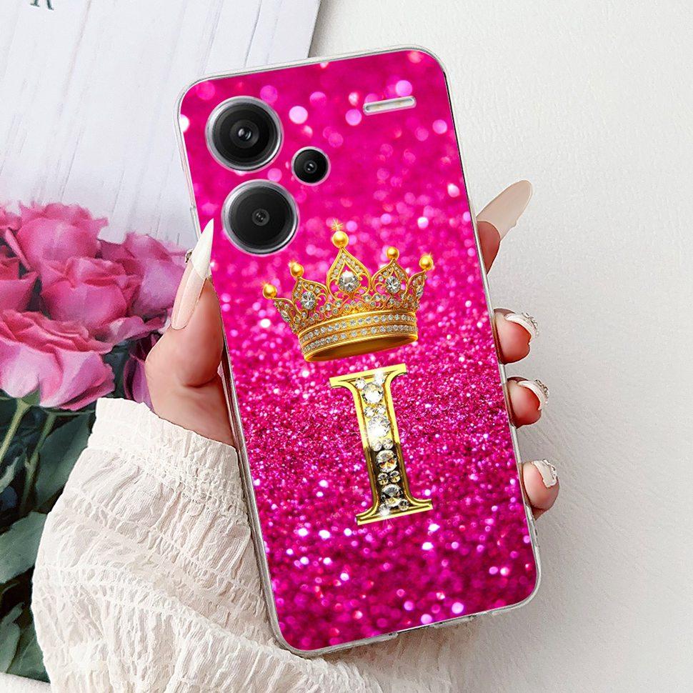 For Xiaomi Redmi Note 13 Pro Plus 5G Case Soft Silicone Cover Cute 26 Letters Phone Cases For Redmi Note13 Pro+ ProPlus Fundas