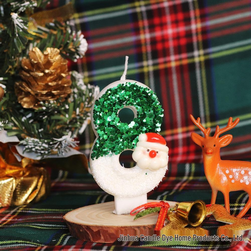 Santa Claus Birthday Number Candles - Creative Christmas Cake Decorations & Gifts