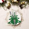 Christmas Cutlery Holder Bag Tree/Heart Shaped Knife Folk Tableware Holder Pockets Felt Dinner Flatware Covers for Christmas Party Dinner Table Decor