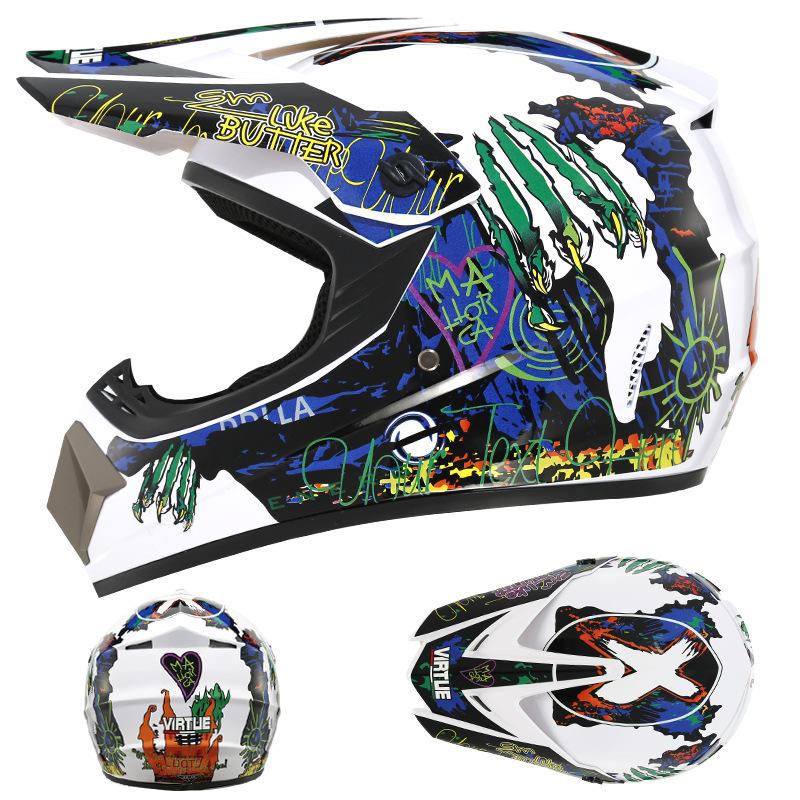 [Free Three-piece Set] Kart Off-road Helmet Electric Motorcycle Helmet Full Helmet for Mountain Downhill Competition