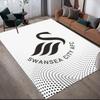 Swansea City AFC Flannel Printed Carpet, Home Sofa Decoration for Living Room & Bedroom, Non‑Slip Play Flannel Floor Mat for Game Room