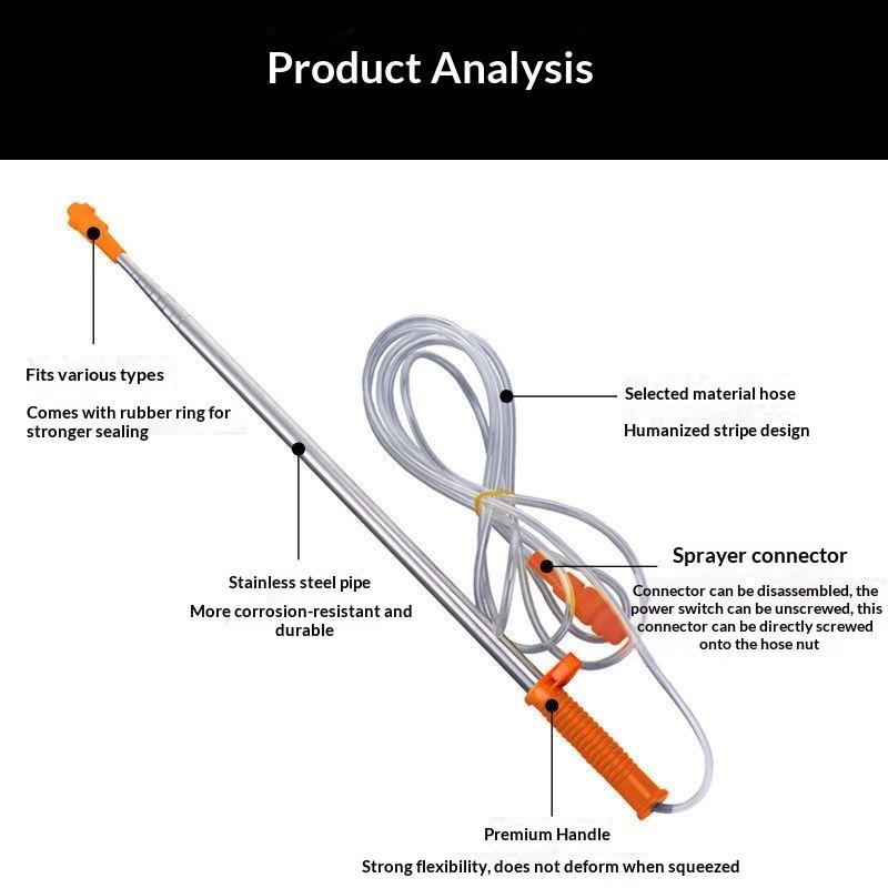 1 Set Stainless Steel Telescopic Spray Rod Extension Tube 260/360Cm For Garden Sprayer & Irrigation Nozzle Accessories
