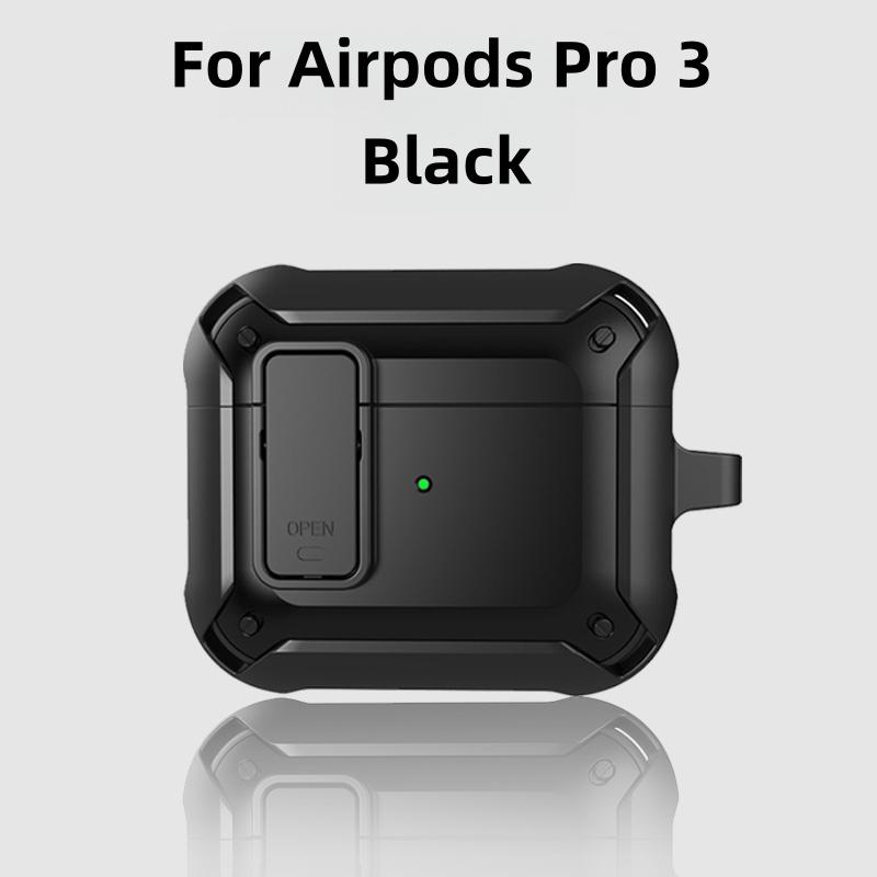 Case for Airpods Pro 3 (2025) Secure Lock Clip Full Shockproof Protective Case with Cleaning Kit Lanyard for Apple AirPods Pro 3