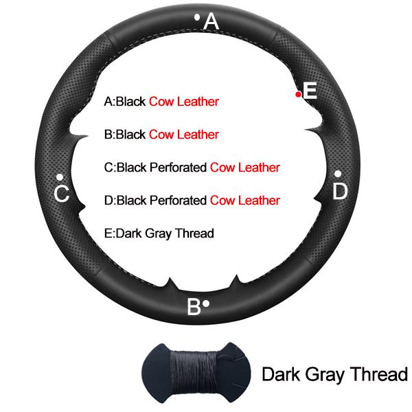 Hand Sewing Car Steering Wheel Cover Suede Cow Leather For Mercedes-Benz A-Class W177 C-Class W205 E-Class W213 S-Class W222 GLC