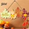 Harvest Festival Wall Ornament Autumn Welcome Sign with Hanging Rope for Front Door Rustic Maple Leaf Shape Wood Wooden Plaque Decor Pumpkin