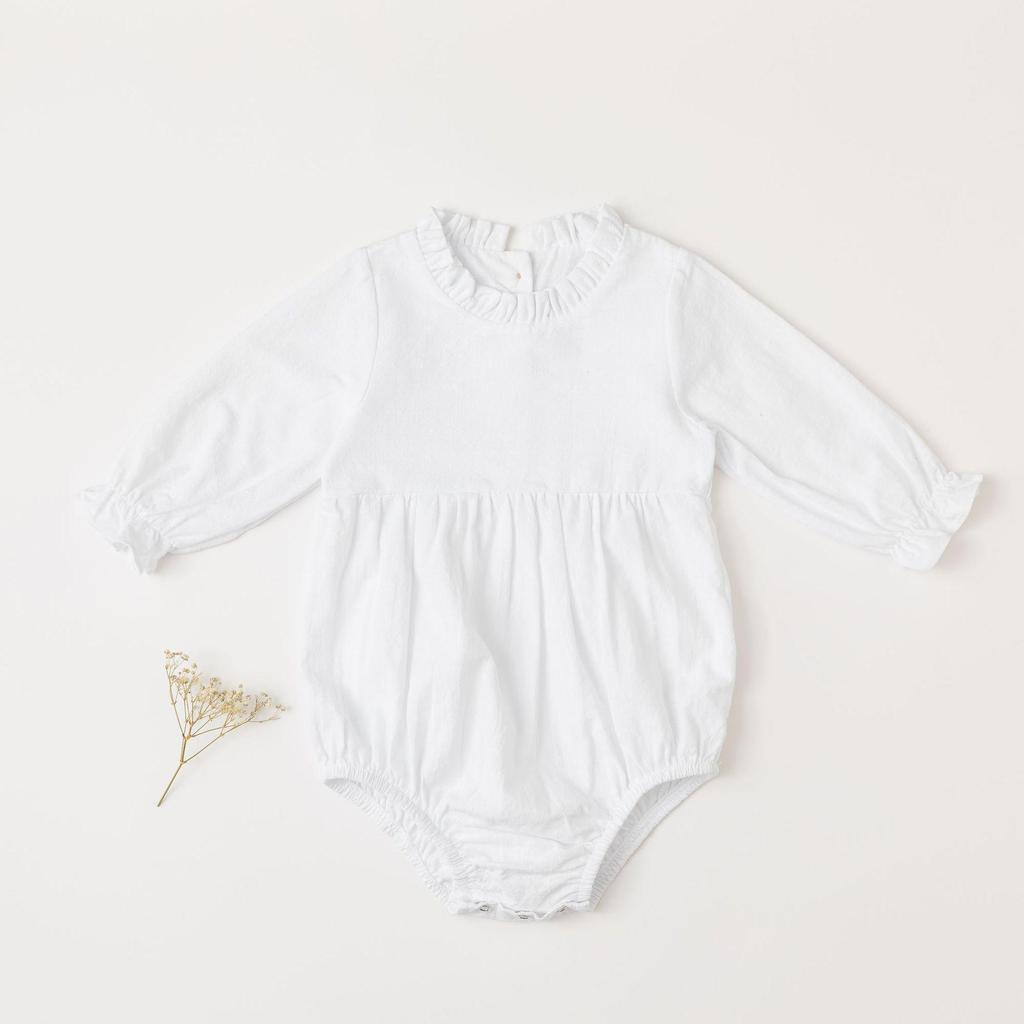 Baby Girl Cotton Long-Sleeve Summer Jumpsuit for Newborns - Air-Conditioned, Boneless Design