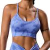 Adjustable Tie-Dye Yoga Sports Bra with Built-In Pads