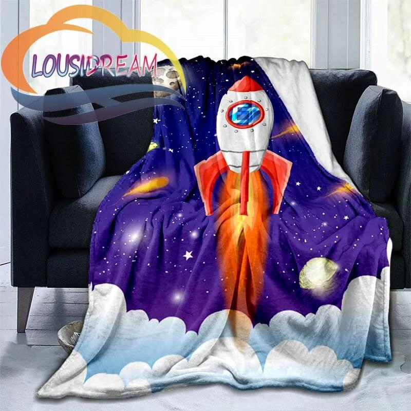 Вектор космической Вселенной и множество планет в серии «Галактика». Шерстяное одеяло — фото 11