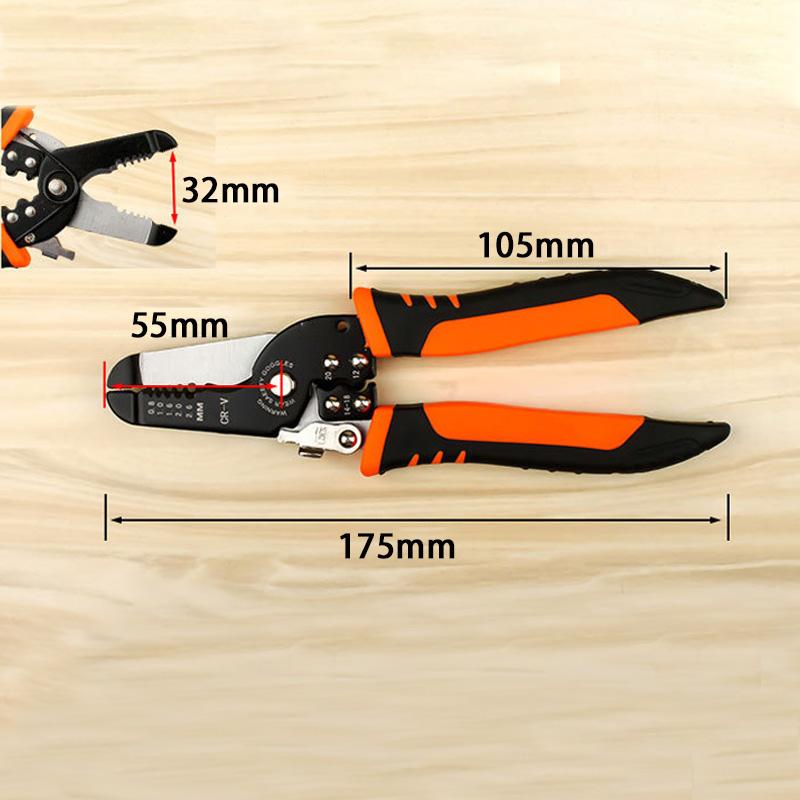 165mm 175mm Abisolierzange Crimpzange Abisolierwerkzeug Multifunktionale Crimpzange Elektriker Abisolierwerkzeug Netzwerkkabel Abisolierwerkzeug