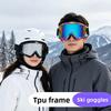 Skibrille, Winddichte und UV-beständige Schneebrille, Blendgeschützte Ski-Brille für Damen und Herren, Outdoor-Bergsteigen, Erwachsene