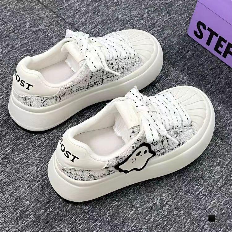 Shell Head Cute Summer New Big Head Thick Sole Heightening Casual Sports Board Shoes