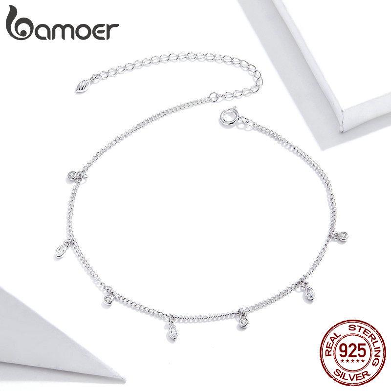 

BAMOER из натурального серебра S925, простой браслет с кисточками, летний браслет с застежкой-лобстером для девочек, ювелирные изделия 925 silver серебряный