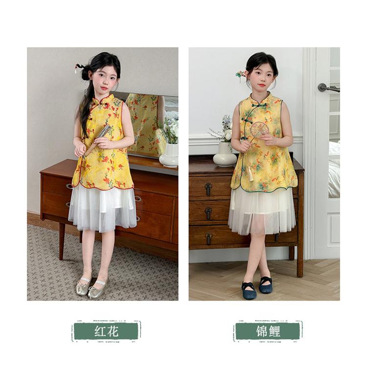 Girls' Cheongsam Dress Summer Dress 2026 New Style Children's Chinese Style Tang Dress Hanfu Summer Princess Dress