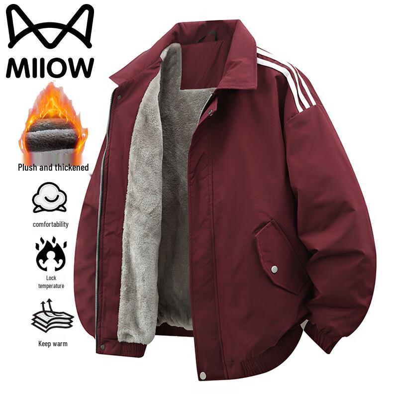 

Maoren Men s Fleece-Lined Turn-Down Collar Workwear Jacket 4XL